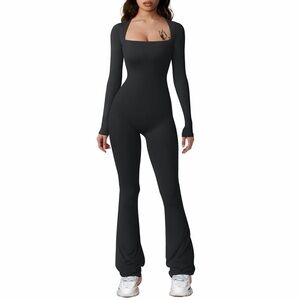 HYZ Women’s Fall Long Sleeve Jumpsuit, Color Black, Size Medium